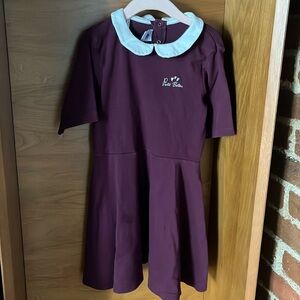 Petit Bateau Girl burgundy dress
